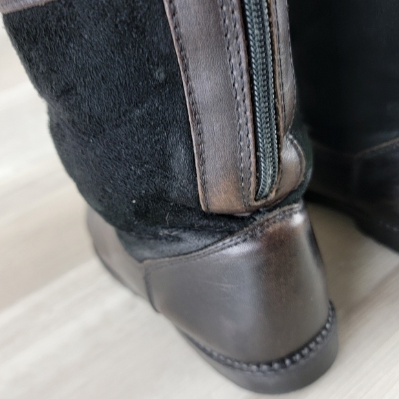 Vintage Blondo Suede, Leather Black, Dark Brown Mid Calf Boots Women's 8B - Picture 12 of 16